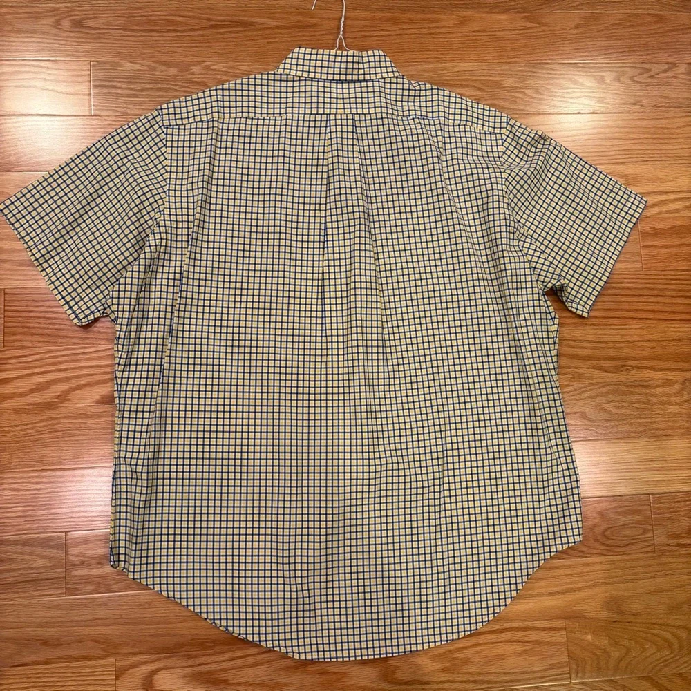 Ralph Lauren Yellow and Blue Casual Button Down Shirt Short Sleeves - Picture 7 of 7